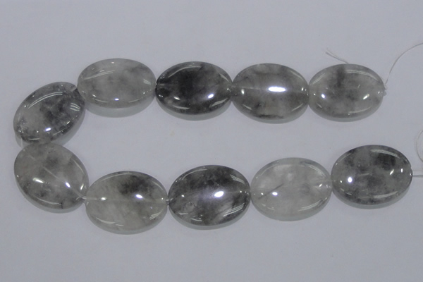 CCQ150 15.5 inches 30*40mm oval cloudy quartz beads wholesale