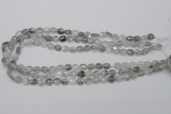 CCQ151 15.5 inches 7*9mm faceted oval cloudy quartz beads wholesale