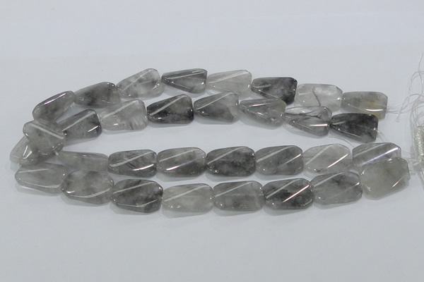 CCQ182 15.5 inches 18*25mm twisted rectangle cloudy quartz beads