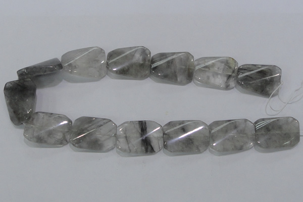 CCQ183 15.5 inches 24*30mm twisted rectangle cloudy quartz beads