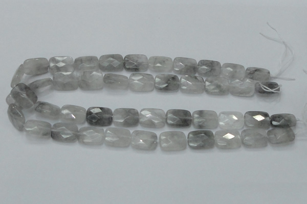 CCQ187 15.5 inches 14*18mm faceted rectangle cloudy quartz beads