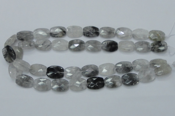 CCQ188 15.5 inches 15*20mm faceted rectangle cloudy quartz beads