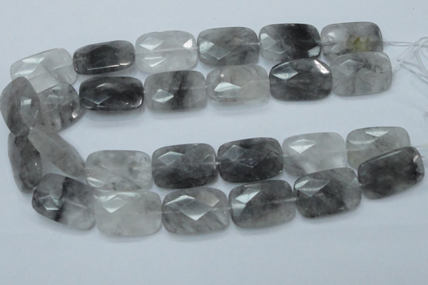 CCQ191 15.5 inches 20*30mm faceted rectangle cloudy quartz beads