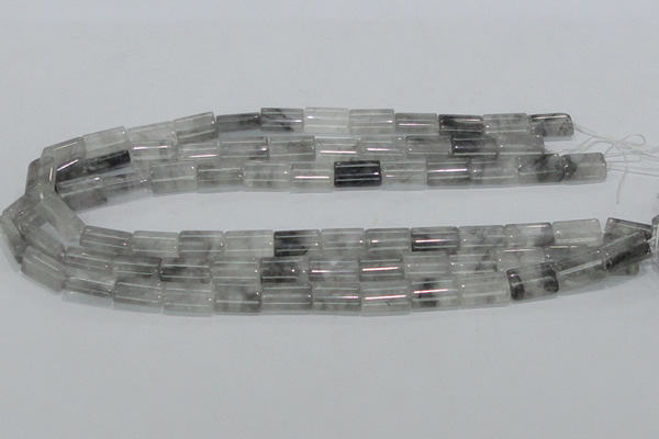 CCQ216 15.5 inches 10*15mm flat column cloudy quartz beads wholesale