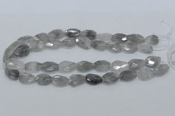 CCQ225 15.5 inches 14*20mm faceted freeform cloudy quartz beads