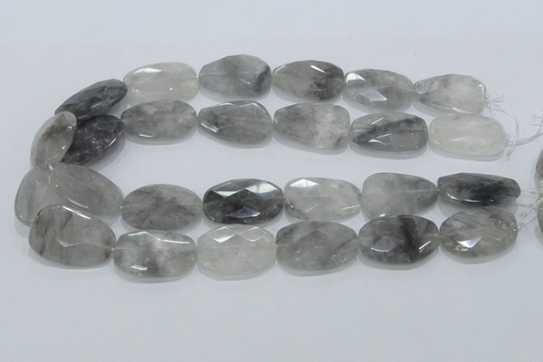 CCQ227 15.5 inches 20*30mm faceted freeform cloudy quartz beads