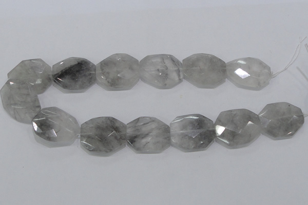 CCQ229 15.5 inches 26*32mm faceted freeform cloudy quartz beads