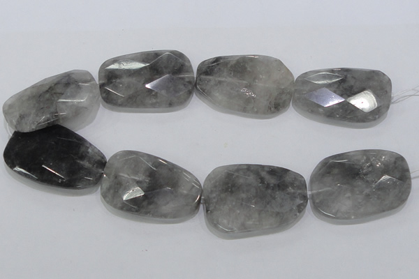 CCQ232 15.5 inches 35*50mm faceted freeform cloudy quartz beads