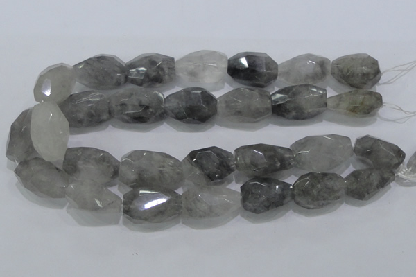 CCQ233 15.5 inches 20*30mm faceted nugget cloudy quartz beads