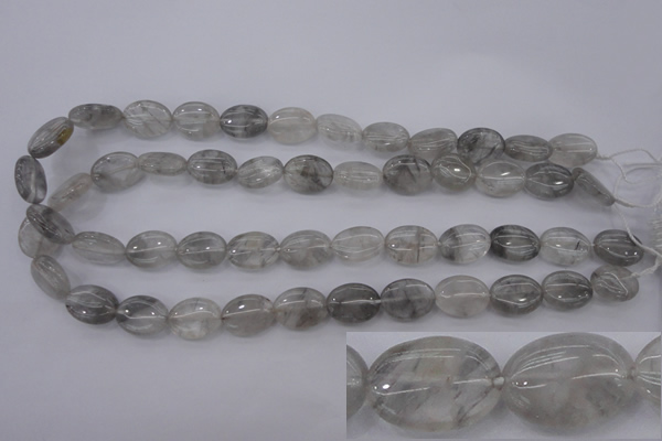 CCQ244 15.5 inches 12*16mm oval cloudy quartz beads wholesale