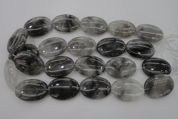 CCQ245 15.5 inches 25*35mm oval cloudy quartz beads wholesale