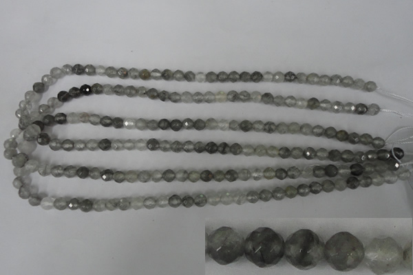 CCQ311 15.5 inches 6mm faceted round cloudy quartz beads wholesale