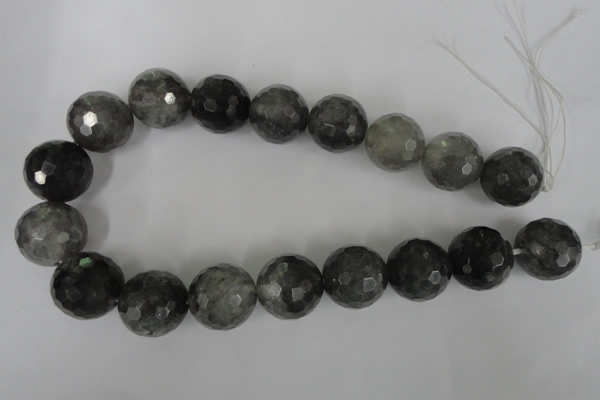 CCQ319 15.5 inches 22mm faceted round cloudy quartz beads wholesale