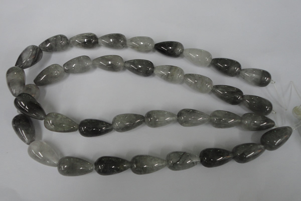 CCQ342 15.5 inches 12*22mm teardrop cloudy quartz beads wholesale