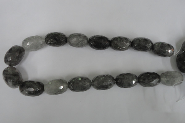 CCQ352 15.5 inches 18*25mm faceted rice cloudy quartz beads wholesale