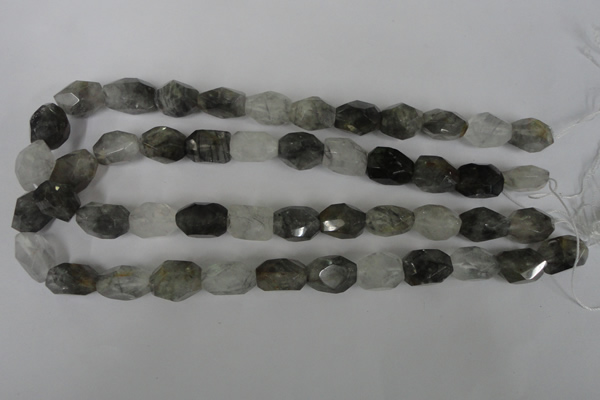 CCQ365 15.5 inches 12*16mm faceted nuggets cloudy quartz beads wholesale