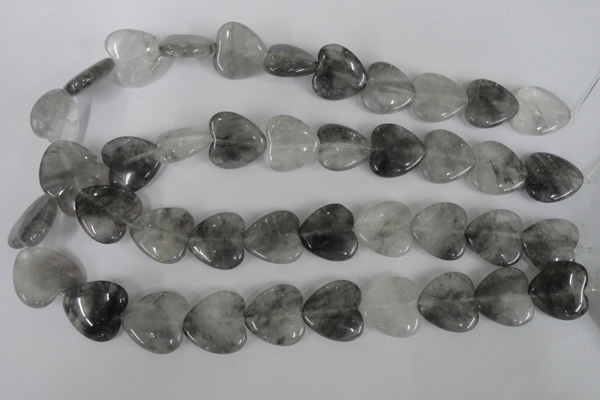CCQ384 15.5 inches 20*20mm heart cloudy quartz beads wholesale
