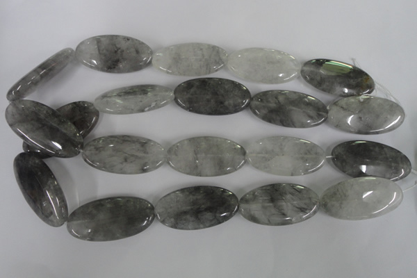 CCQ392 15.5 inches 20*40mm oval cloudy quartz beads wholesale
