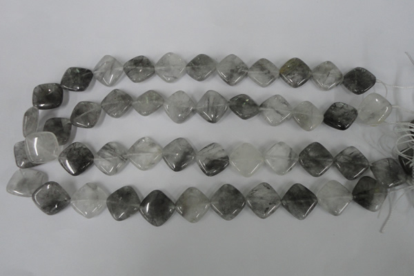 CCQ420 15.5 inches 15*15mm diamond cloudy quartz beads wholesale