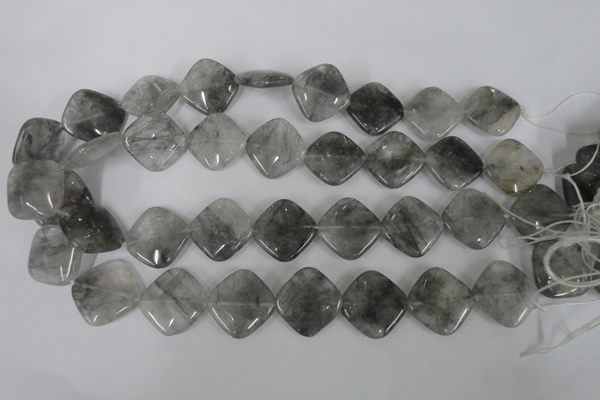 CCQ423 15.5 inches 20*20mm diamond cloudy quartz beads wholesale