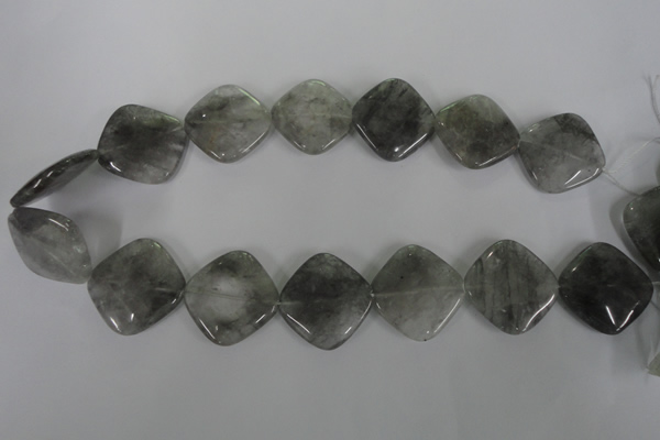 CCQ425 15.5 inches 25*25mm diamond cloudy quartz beads wholesale