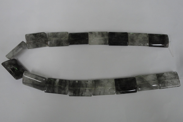 CCQ440 15.5 inches 18*25mm flat tube cloudy quartz beads wholesale