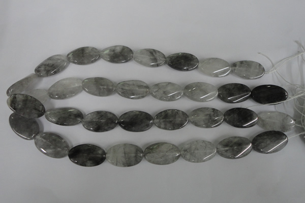 CCQ455 15.5 inches 15*25mm twisted oval cloudy quartz beads wholesale