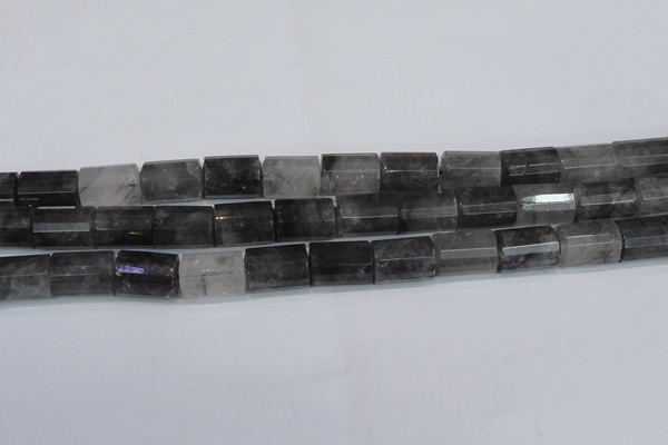 CCQ556 15.5 inches 13*18mm faceted tube cloudy quartz beads