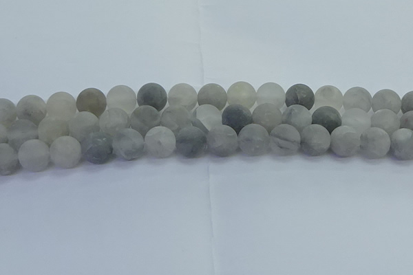 CCQ564 15.5 inches 12mm round matte cloudy quartz beads wholesale