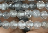 CCQ580 15.5 inches 4mm faceted round cloudy quartz beads wholesale