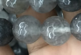 CCQ584 15.5 inches 12mm faceted round cloudy quartz beads wholesale