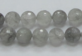 CCQ60 15.5 inches 10mm faceted round cloudy quartz beads wholesale