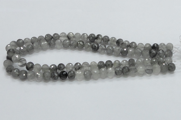 CCQ77 15.5 inches 8*10mm faceted rondelle cloudy quartz beads wholesale