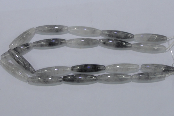 CCQ86 15.5 inches 10*40mm rice cloudy quartz beads wholesale