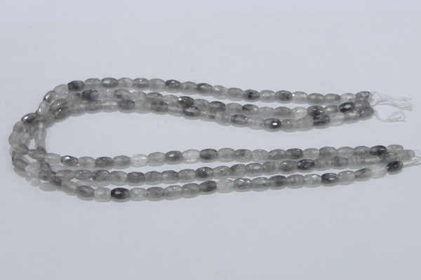 CCQ89 15.5 inches 5*8mm faceted rice cloudy quartz beads wholesale