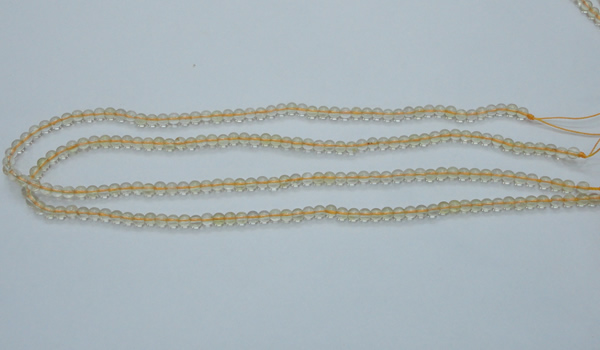 CCR01 15.5 inches 4mm round natural citrine gemstone beads wholesale