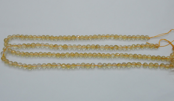 CCR03 15.5 inches 6mm faceted round natural citrine gemstone beads