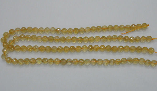 CCR04 15.5 inches 8mm faceted round natural citrine gemstone beads