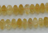 CCR10 15.5 inches 6*12mm faceted rondelle natural citrine gemstone beads