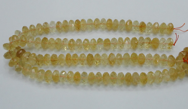 CCR11 15.5 inches 8*14mm faceted rondelle natural citrine gemstone beads