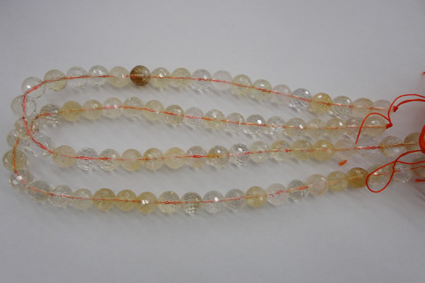 CCR155 15.5 inches 10mm faceted round natural citrine beads
