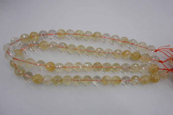 CCR157 15.5 inches 12mm faceted round natural citrine beads
