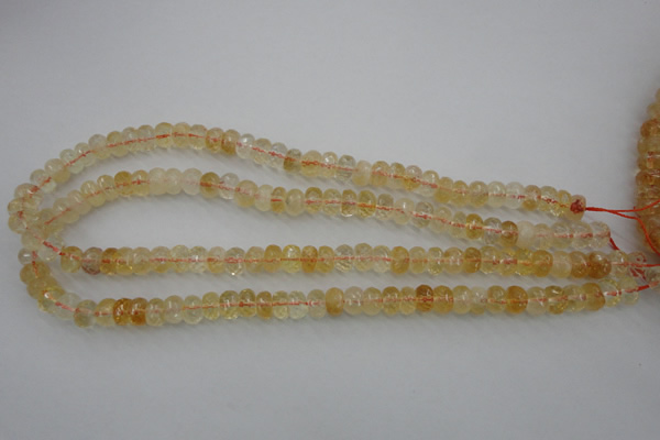 CCR161 15.5 inches 5*8mm faceted rondelle natural citrine beads