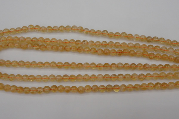 CCR165 15.5 inches 6mm round natural citrine beads wholesale