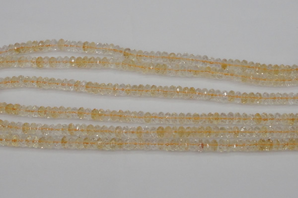 CCR172 15.5 inches 4*6mm faceted rondelle natural citrine beads