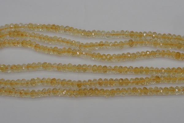 CCR173 15.5 inches 4*6mm faceted rondelle natural citrine beads