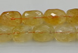 CCR180 15.5 inches 11*14mm faceted drum citrine gemstone beads