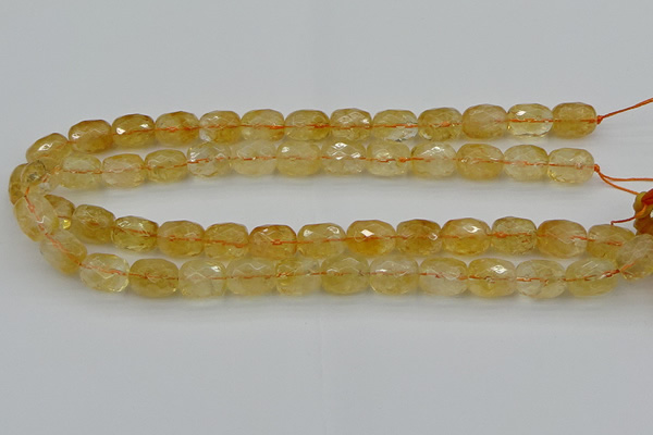 CCR180 15.5 inches 11*14mm faceted drum citrine gemstone beads