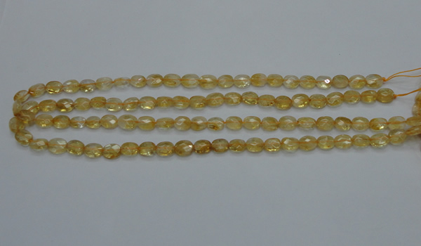 CCR21 15.5 inches 6*7mm faceted oval natural citrine gemstone beads