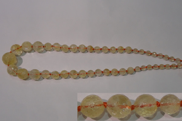 CCR210 15.5 inches 6mm - 14mm faceted round natural citrine beads